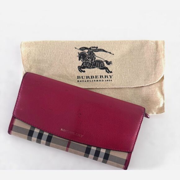 Burberry Horseferry Check Pattern Leather Wallet - Picture 1 of 8